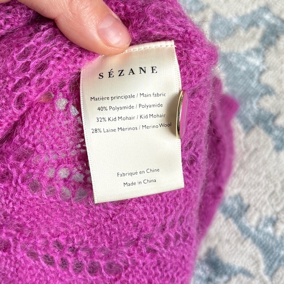 NWOT Sezane Knitwear buttoned up cardigan in beautiful soft pink color size XS - Picture 6 of 10